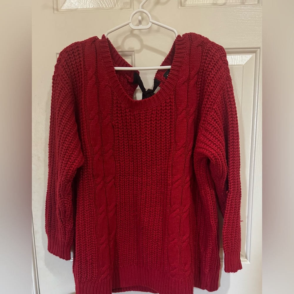 Torrid Red pullover sweater with bow tie Size 0